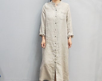button up long sleeve maxi dress