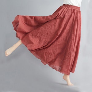 Summer skirt/cotton Linen skirt/Cotton skirt/Maxi skirt/Beach skirt/Bohemian skirt/Soft  linen skirt/Beach skirt