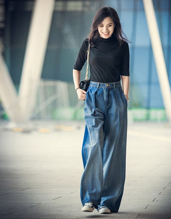 High Waist Vintage Wide Leg Jeans  Wide leg jeans outfit, Fashion