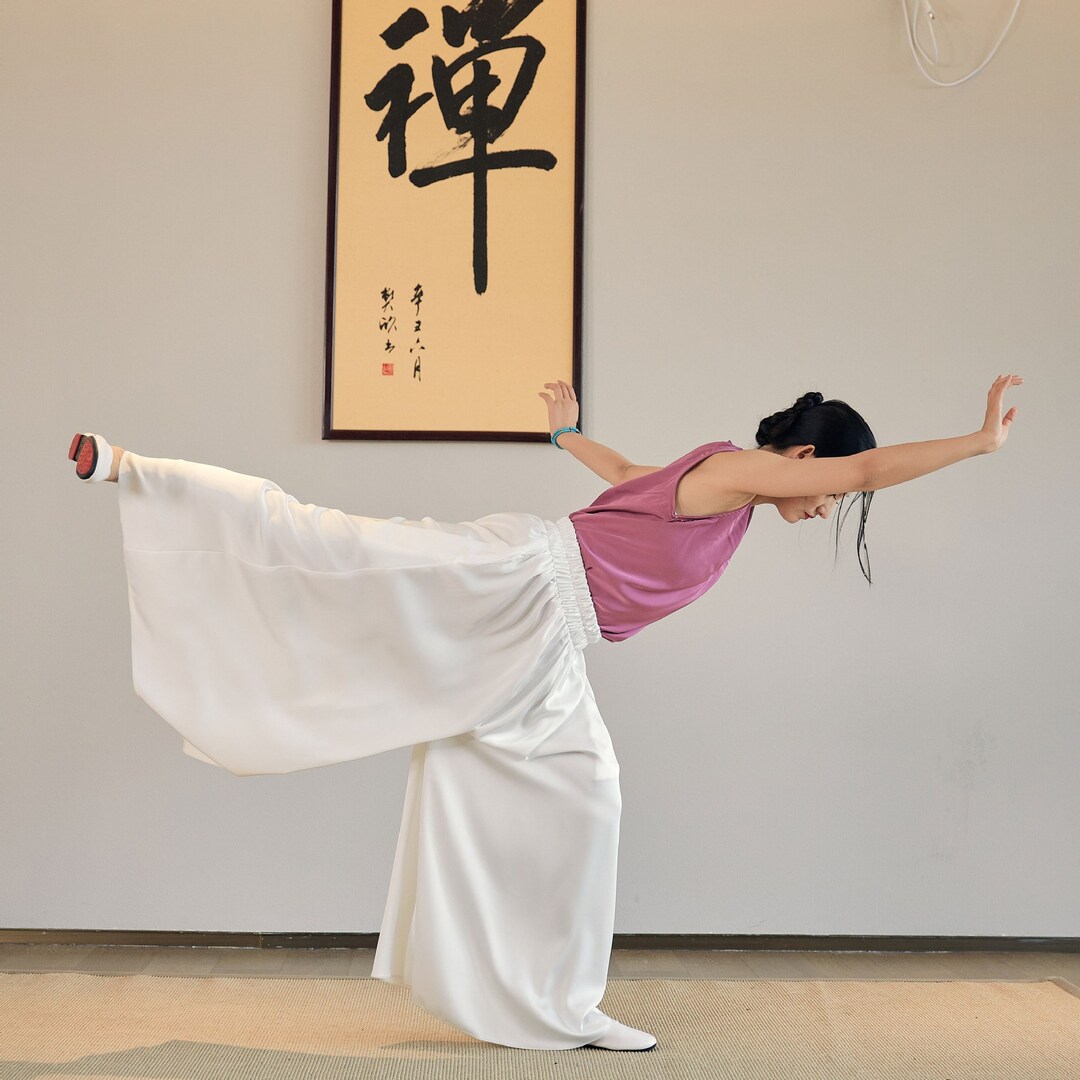 Women Silk Yoga Pants Summer Loose Silk Wide Leg Pants Etsy