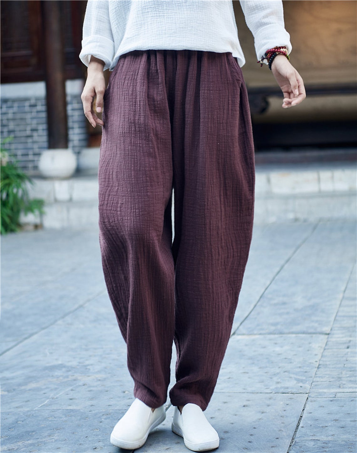 Women's summer linen trousers/breathable casual linen Etsy