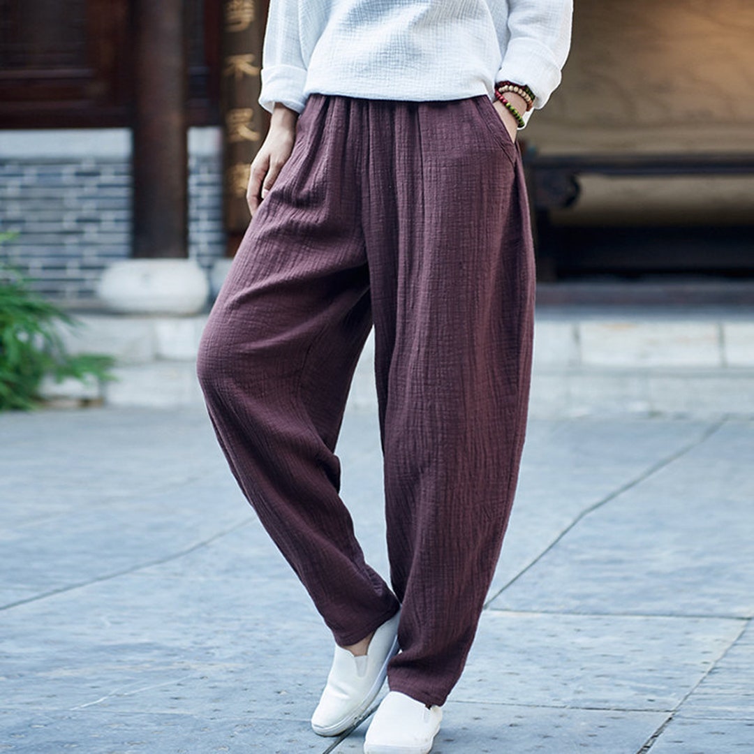 Women's Summer Linen Trousers/breathable Casual Linen Etsy
