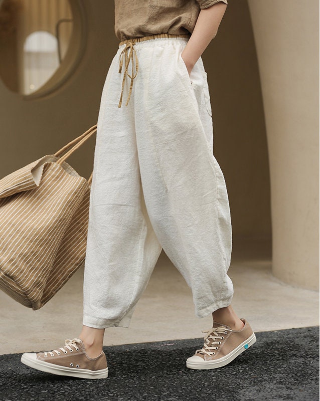 100linen Pants/summer Linen Pants for Women/loose Linen Pants Etsy