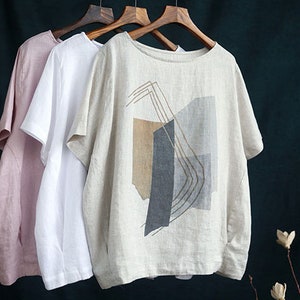 Linen Top/ Summer Linen Top/ Summer Linen T-shirt - Etsy