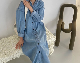 Denim Shirt Dress | Etsy