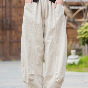 Vintage Linen Pants wide Leg Linen Pantsharem Linen Pantswomen Linen ...