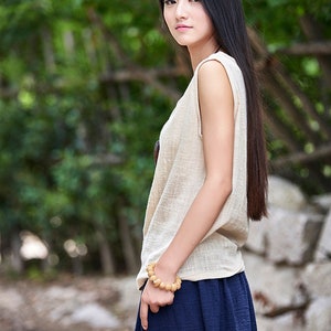 Sleeveless Linen Top/linen Sleeveless Top/linen Tank Top/linen Top ...