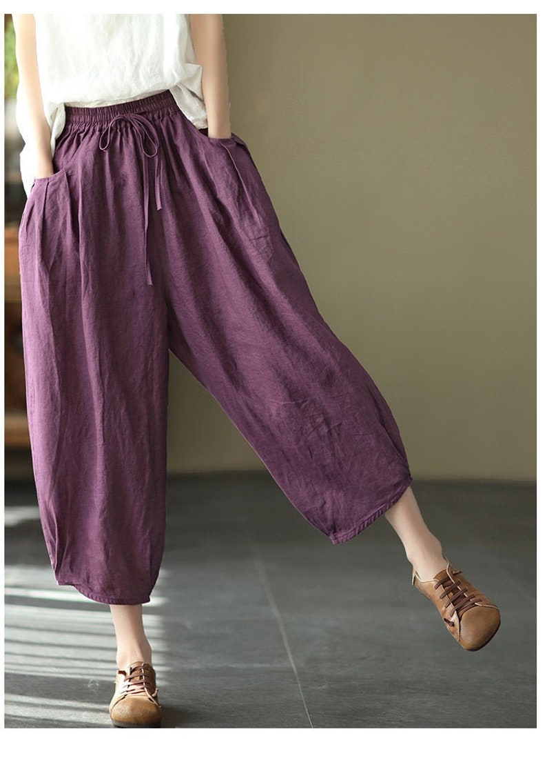 Loose linen pants/ Summer linen pants /Soft linen pants Etsy