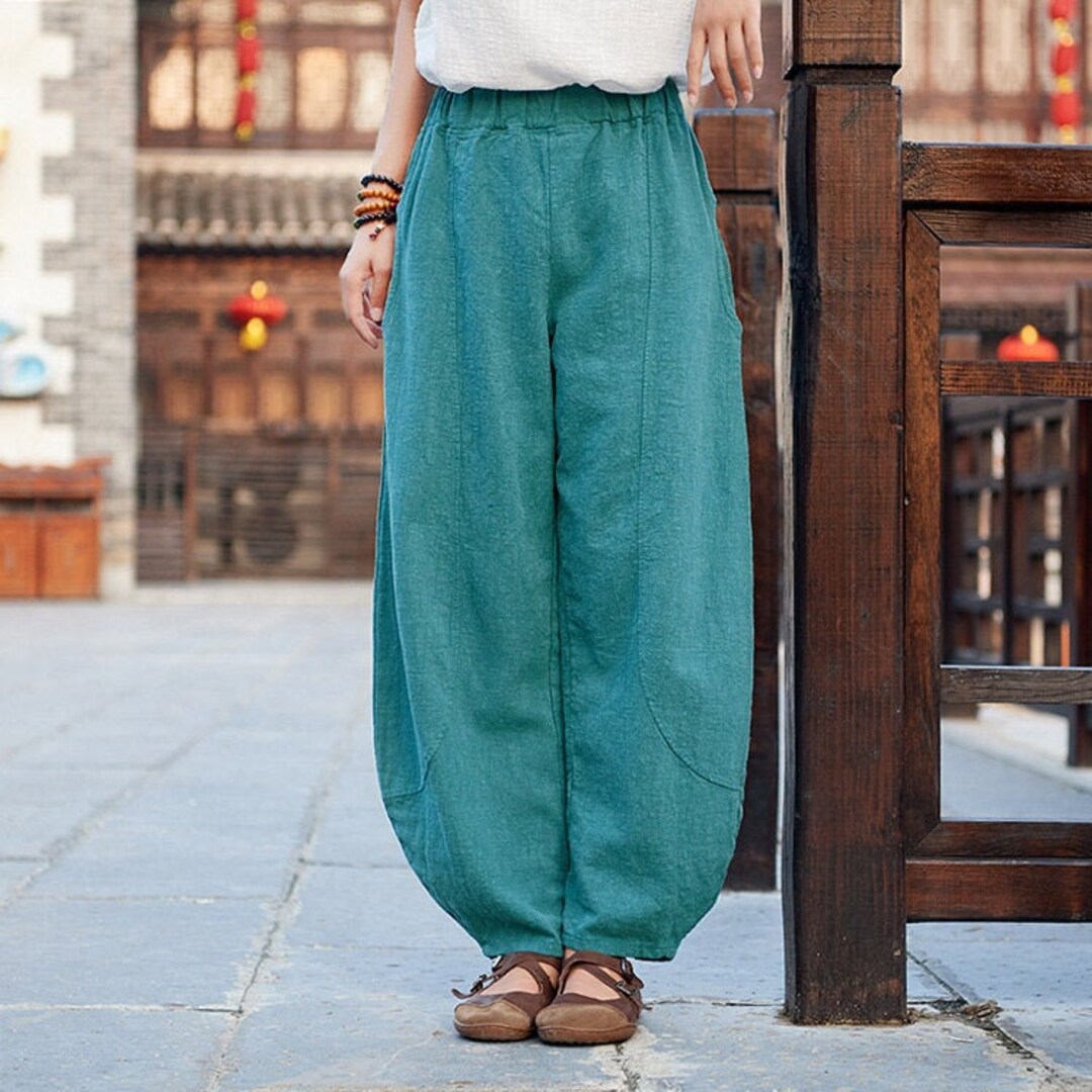 Loose Linen Pants, Retro Linen Wide-leg Pants, Linen Trousers, Linen ...