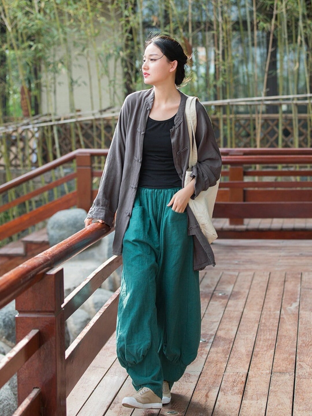 Vintage Linen Pants wide Leg Linen Pantsharem Linen Pantswomen Linen ...