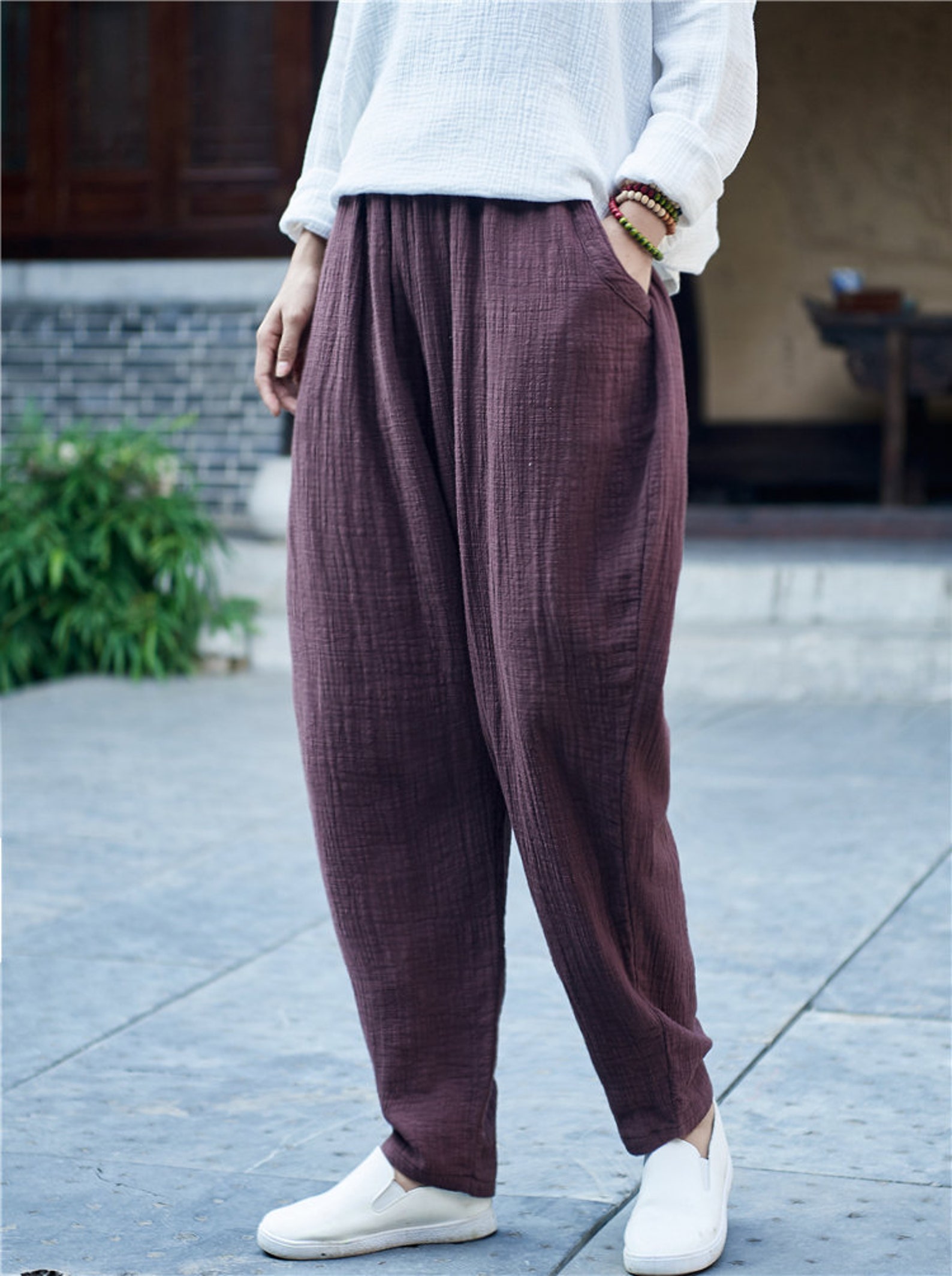 Women's summer linen trousers/breathable casual linen | Etsy