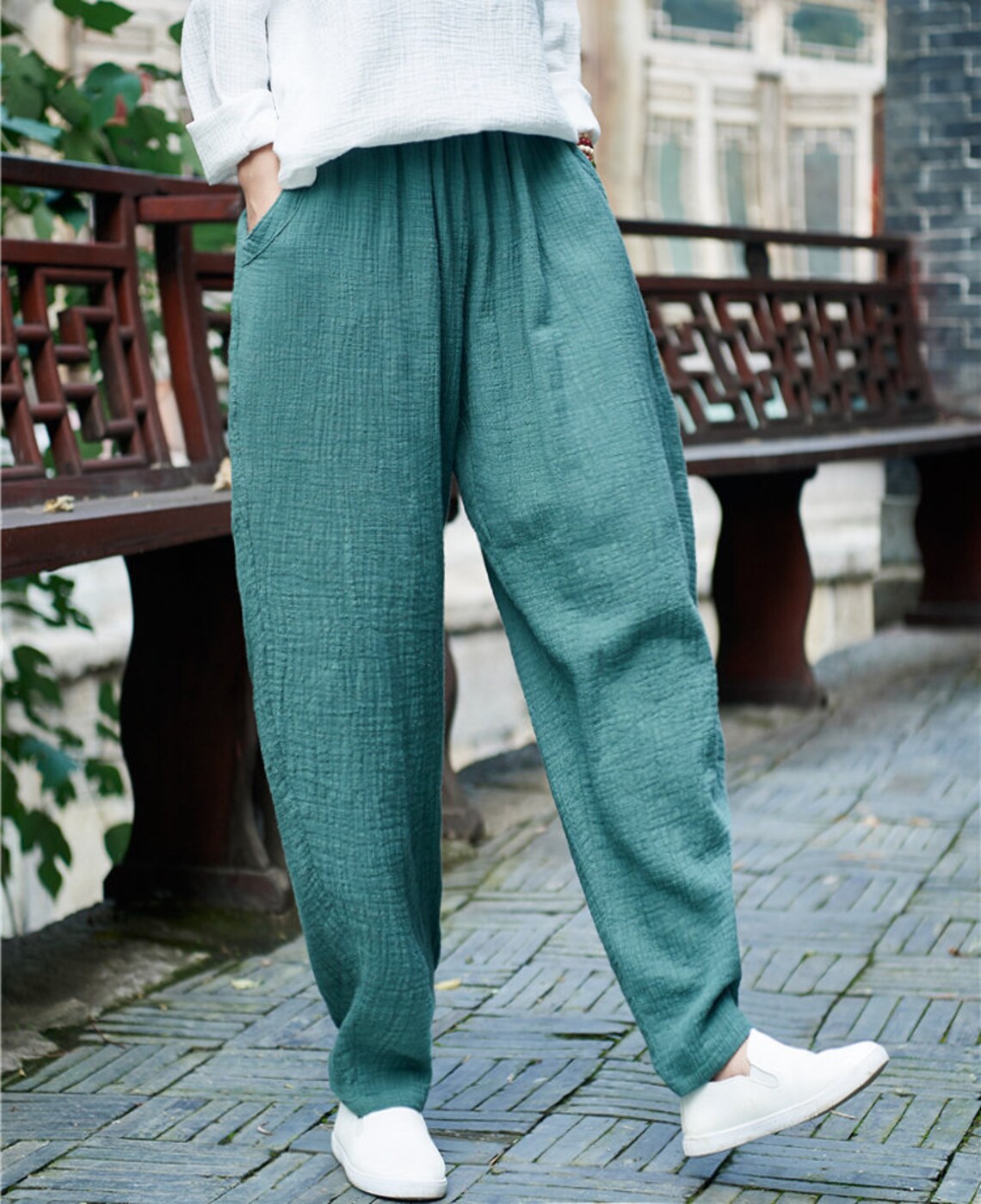 Women's summer linen trousers/breathable casual linen Etsy
