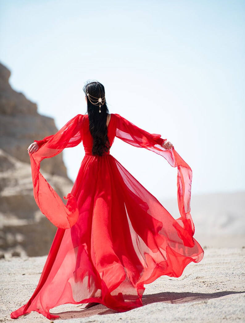 Red Wedding Dress /maxi Wedding Dress /bohemian Wedding Dress Etsy