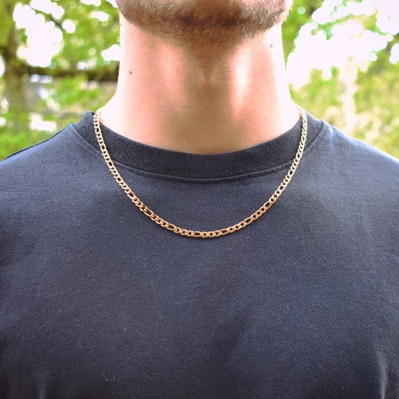 Italian FIGARO Chain in 18k GOLD 55cm or 50cm for MEN and Women to