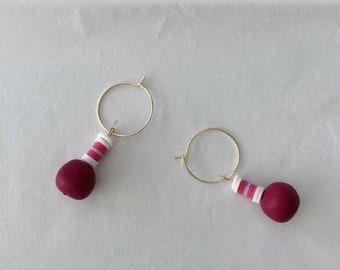 JANA rosa// Polymer clay earrings handmade in Barcelona