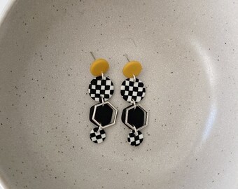 VALERIA yellow// Polymer clay earrings handmade in Barcelona