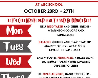 Red Ribbon Week Flyer *edit with Canva*