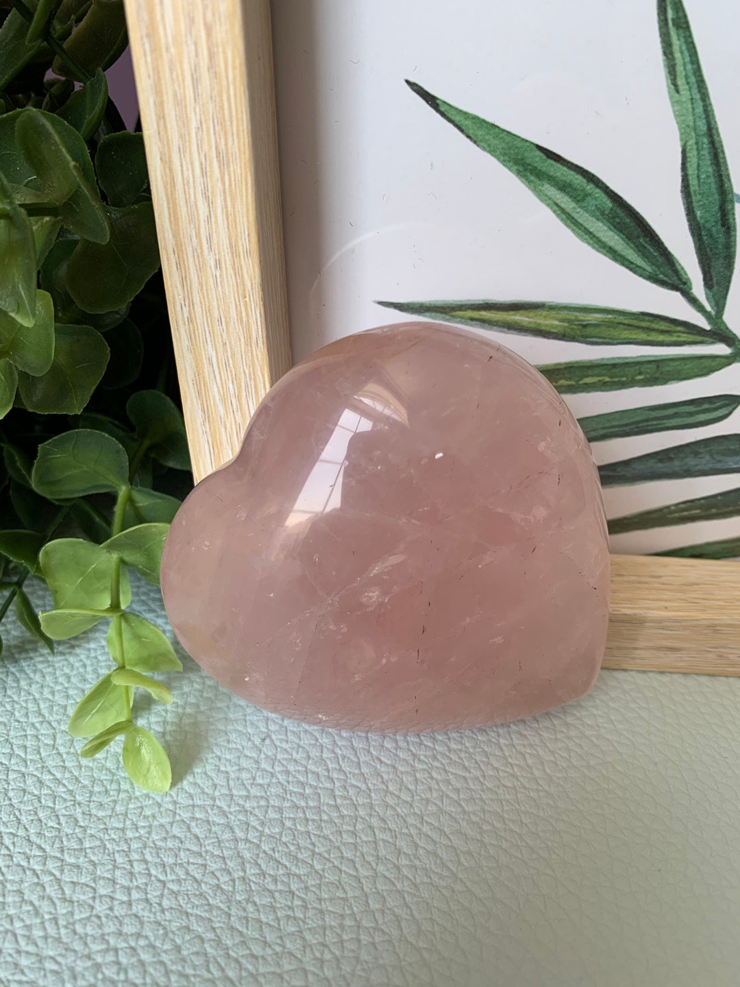 CORAZÓN DE CUARZO ROSA Cristal de cuarzo rosa Cristal en forma de ...