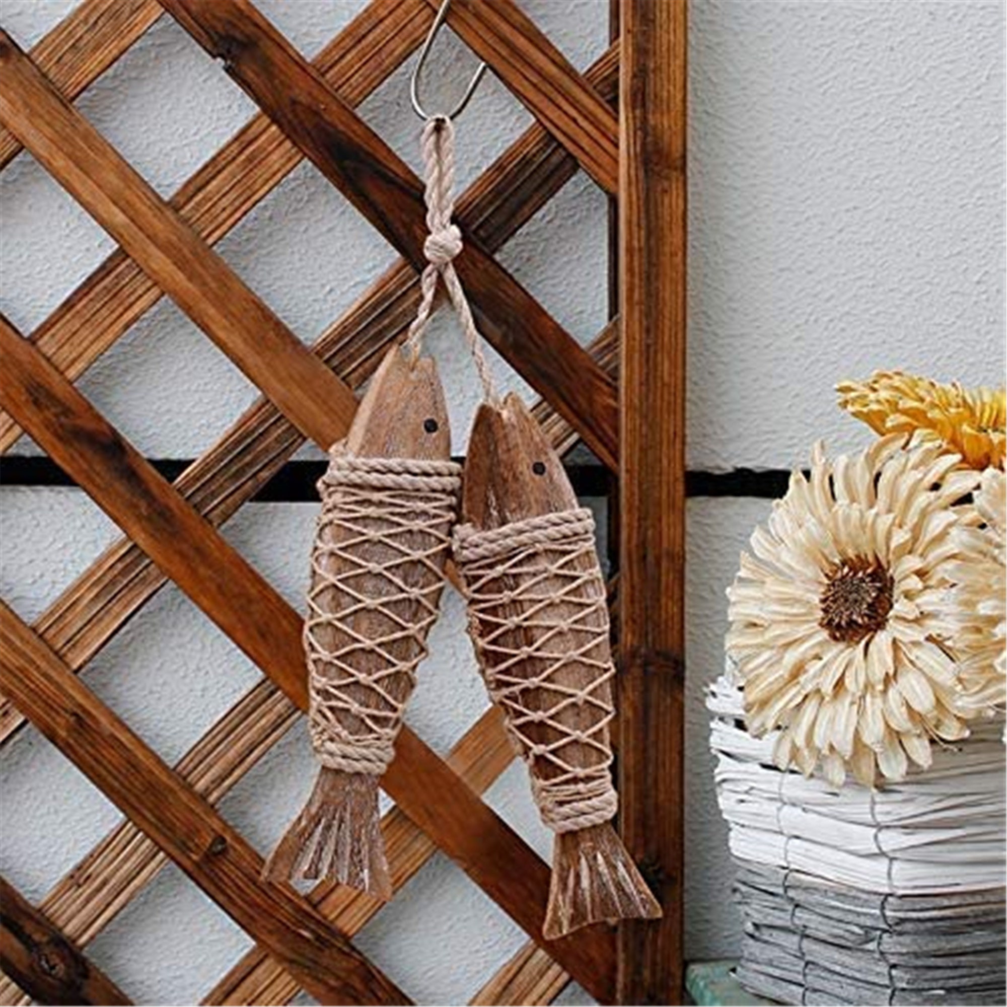 Antique Wood Fish Decor Ornament Wall Hanging Wooden Fish Etsy