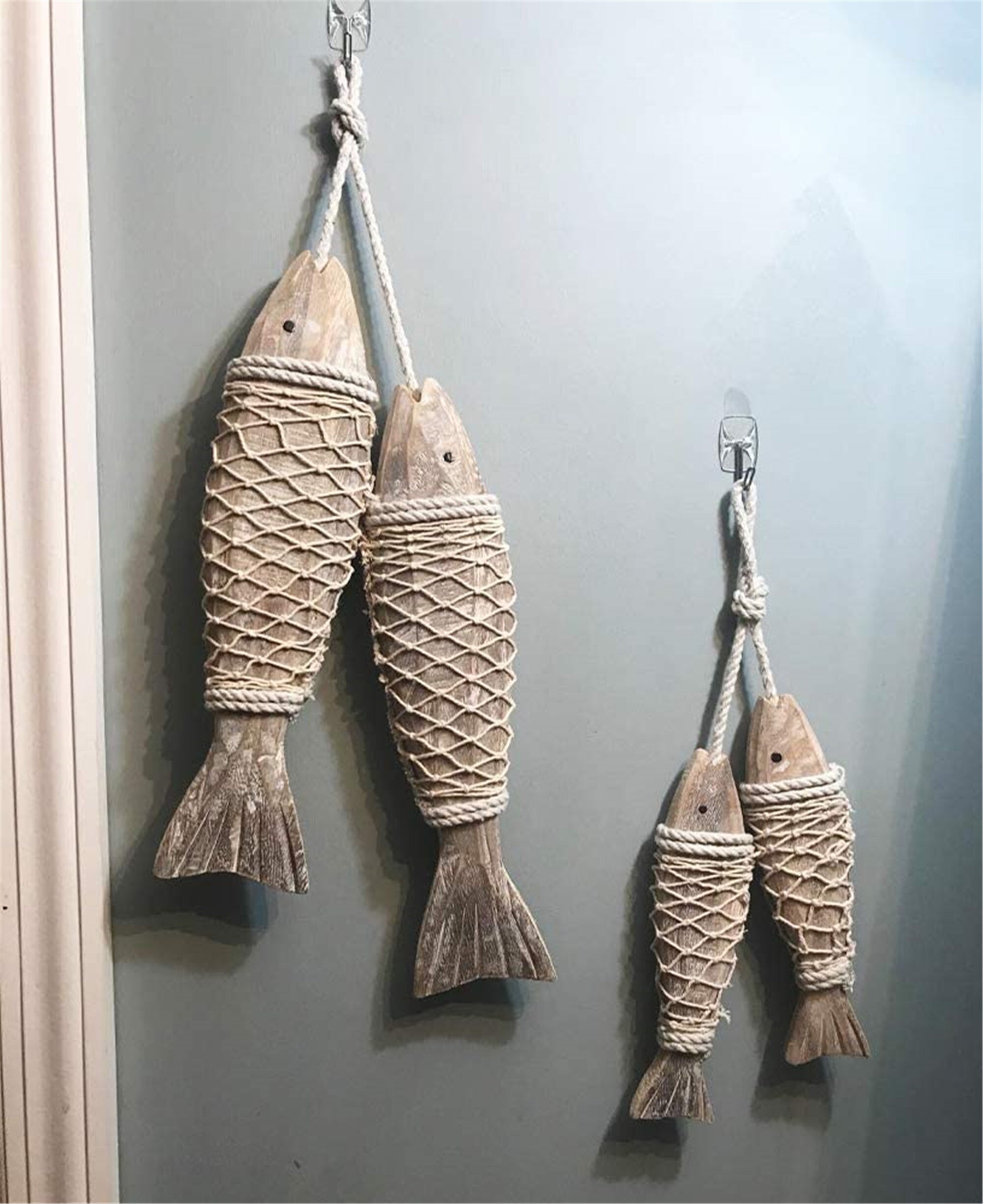 Antique Wood Fish Decor Ornament Wall Hanging Wooden Fish Etsy