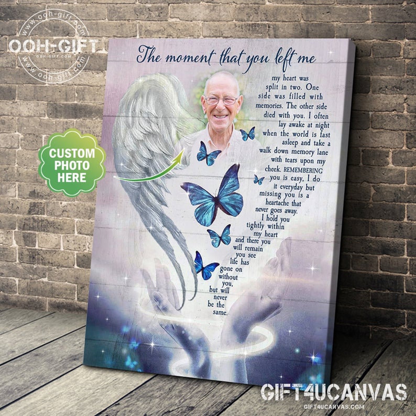 Personalized Memorial Canvas Gift The moment that you left me Etsy