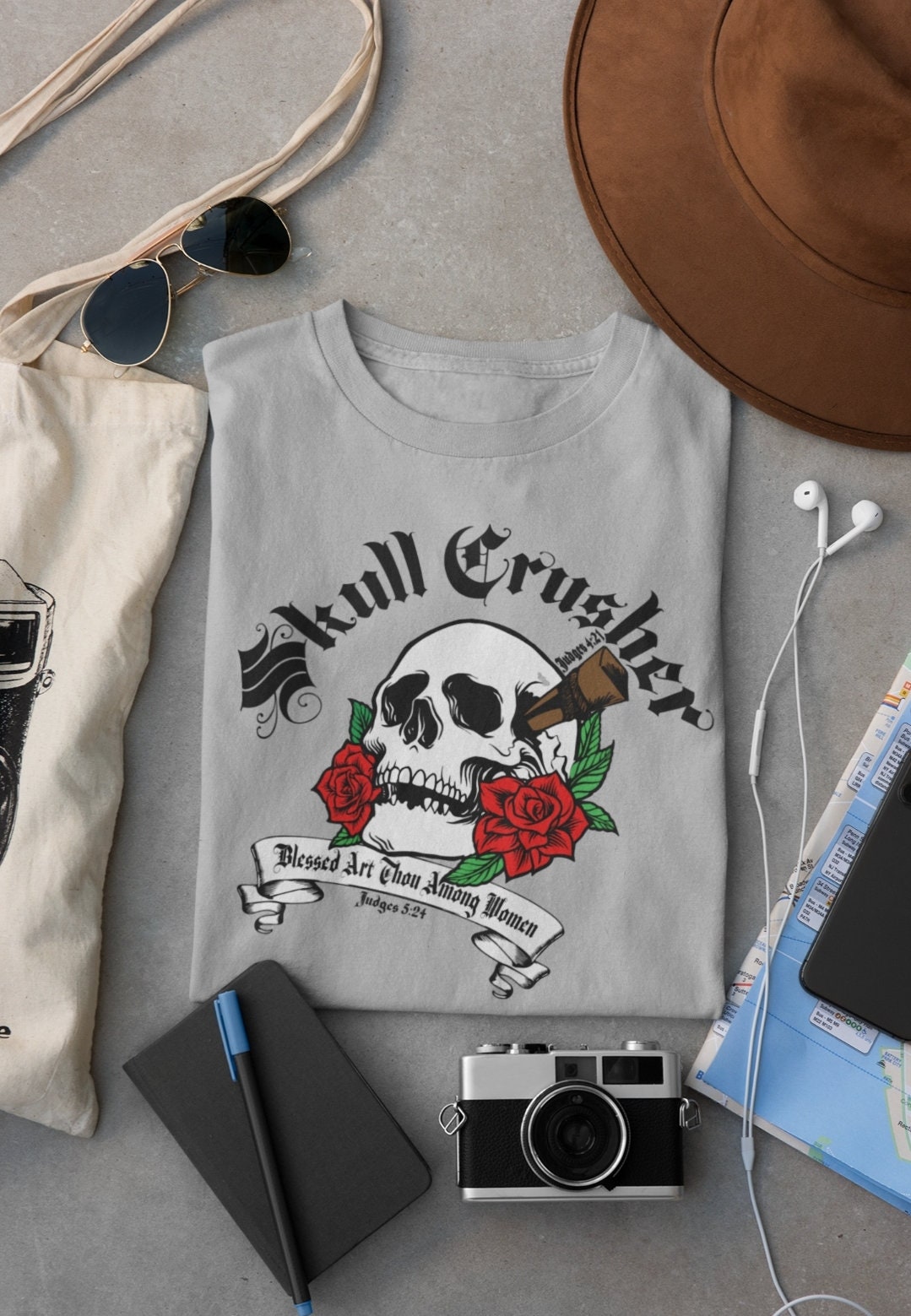 Skull Crusher Christian T-shirt: Biblical Woman Jael Tent Peg