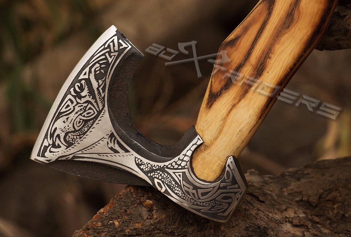 Hache viking en acier forgé à la main, type C (60 cm