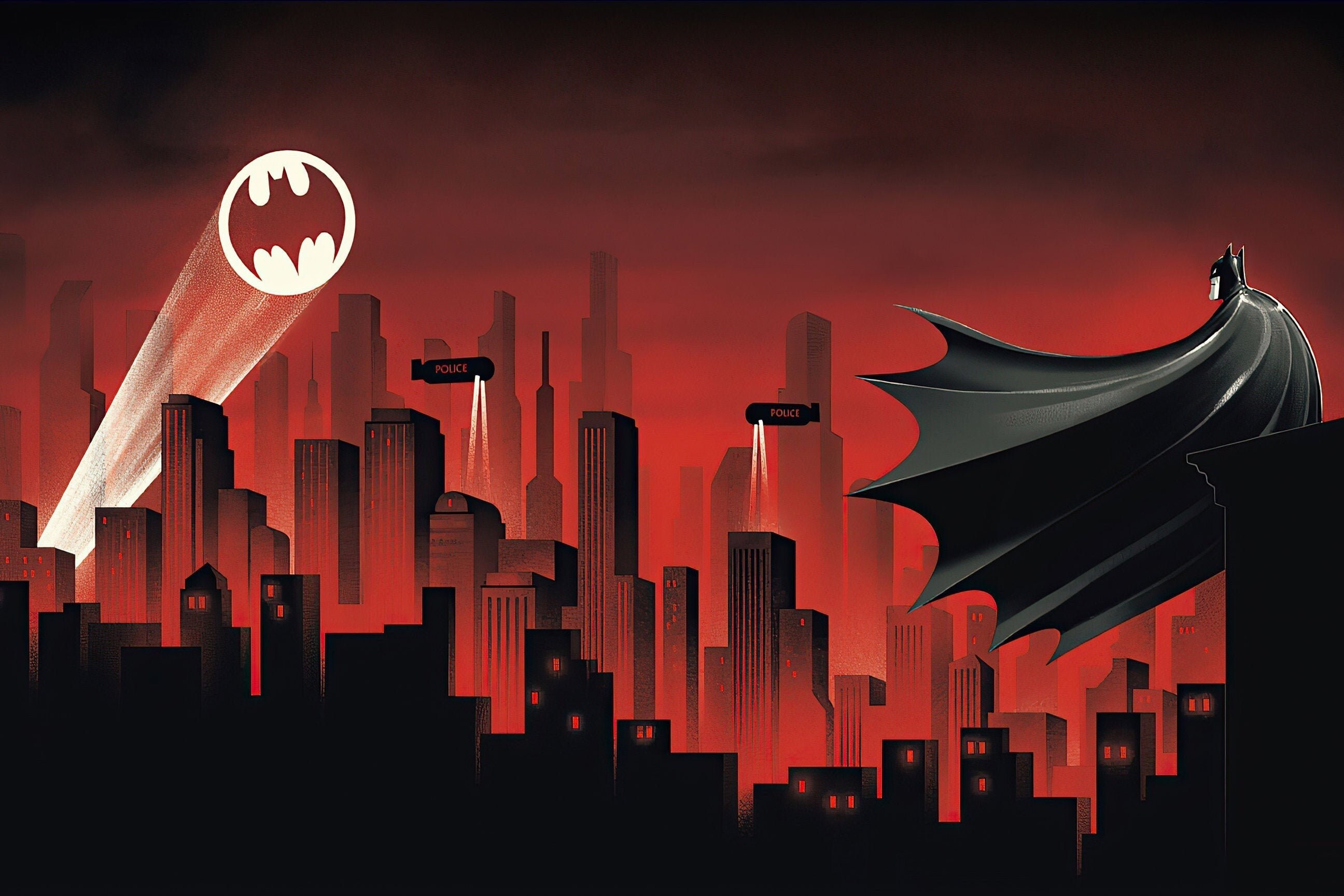 Batman Bat Signal The Animated Series Poster 24x36 Inches | Etsy