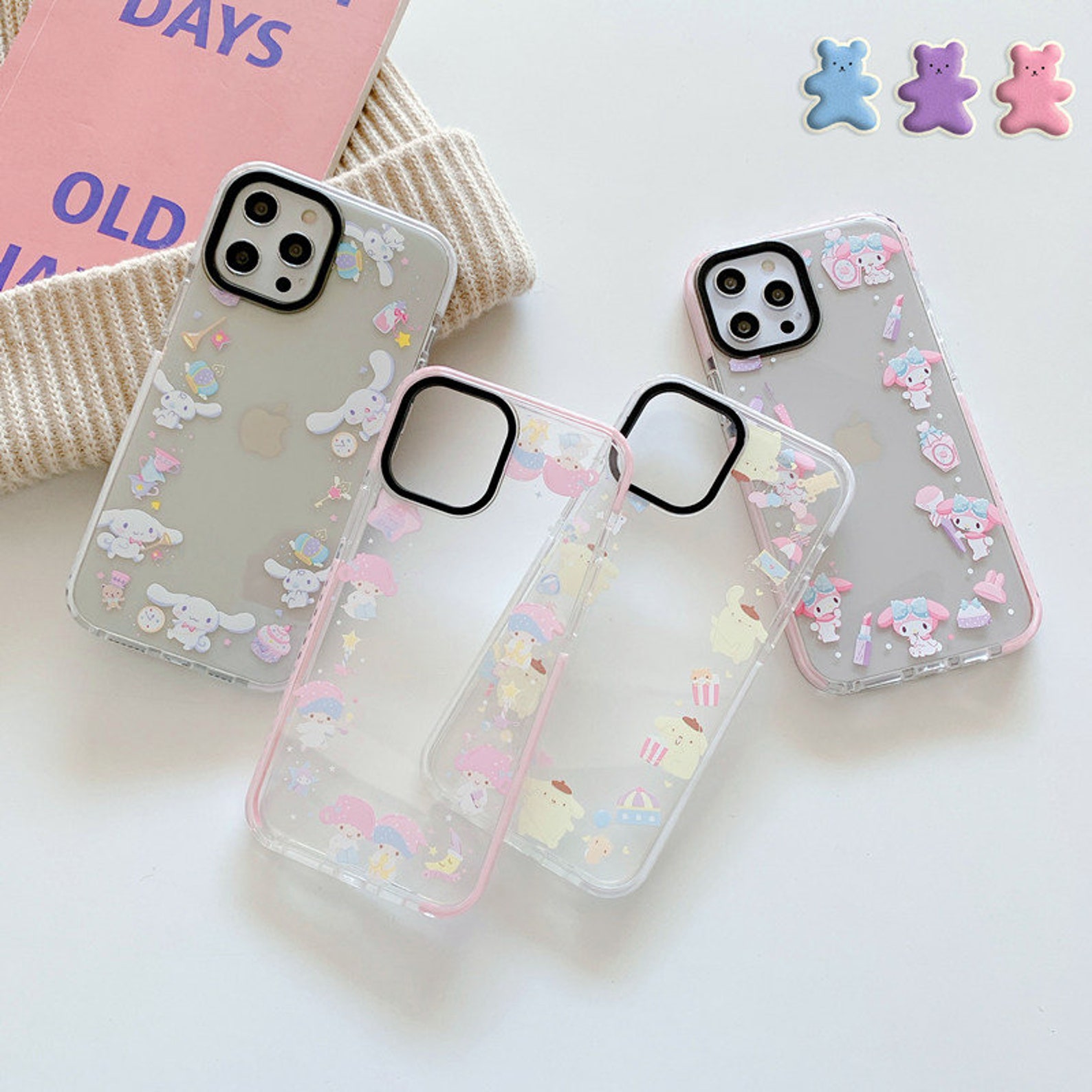 Süße weiße Zimt Hund Pudding Hund schöne Donuts Muster klar Etsy