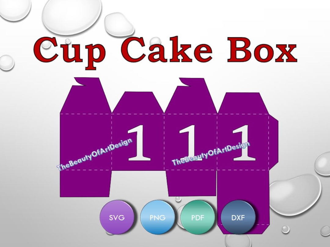 Cupcake Gift Box Cut File Template First Year 1 Gift Box Etsy