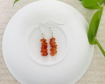 Carnelian crystal earrings