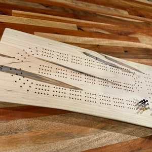 Live Edge Ambrosia Maple 3 Track Cribbage Board, Housewarming, Graduation, Christmas, Wedding, Gift * Custom Engraving Available *