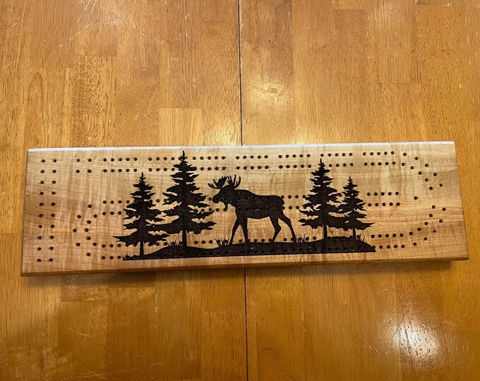 Moose Engraved Cribbage Board, Housewarming, Graduation, Christmas ...