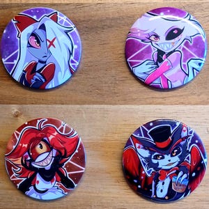 Hazbin Hotel main cast buttons