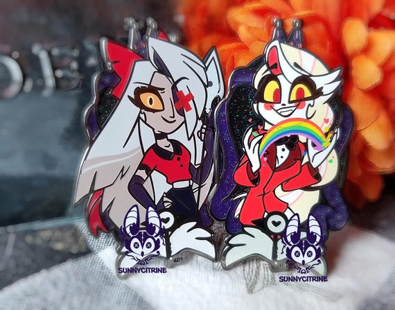 Charlie and Vaggie Portrait pins