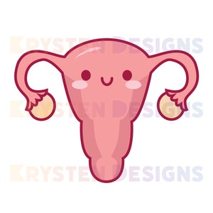 Cute Uterus Icon - Digital Download PNG, SVG