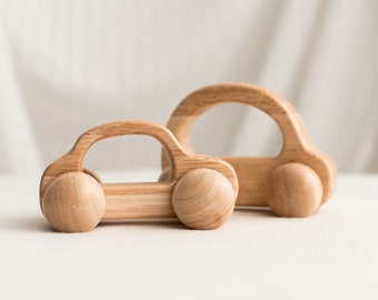 Wooden Toy Cars, Montessori Toys Baby, Natural Wooden Toys, Baby Shower Gifts, Toy Cars Garage, Personalised Wooden Car For Kids