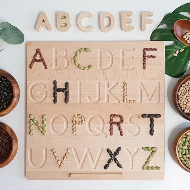 Wooden Alphabet Tracing Board Wooden Number Tracing Board Etsy UK