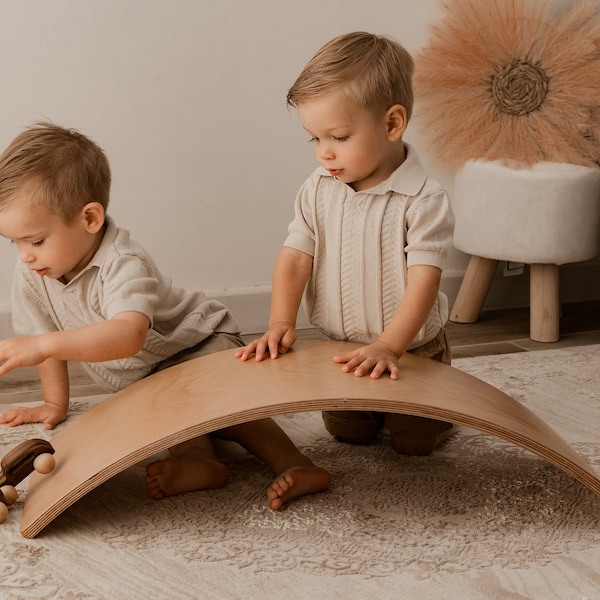 Montessori speelgoed, peuter geschenken, Montessori Balance Board, peuterspeelgoed, Montessori meubilair, houten Balance Board, peuter Wobble Board