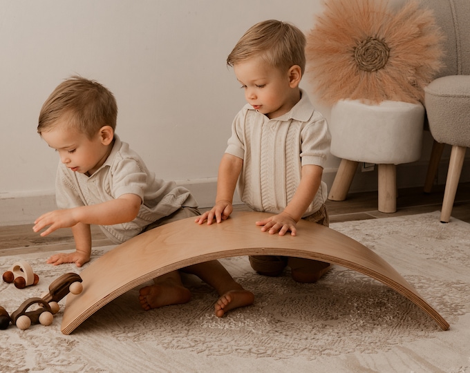 Jouets Montessori, Cadeaux pour tout-petits, Planche d’équilibre Montessori, Jouets pour tout-petits, Meubles Montessori, Planche d’équilibre en bois, Planche Wobble pour tout-petits