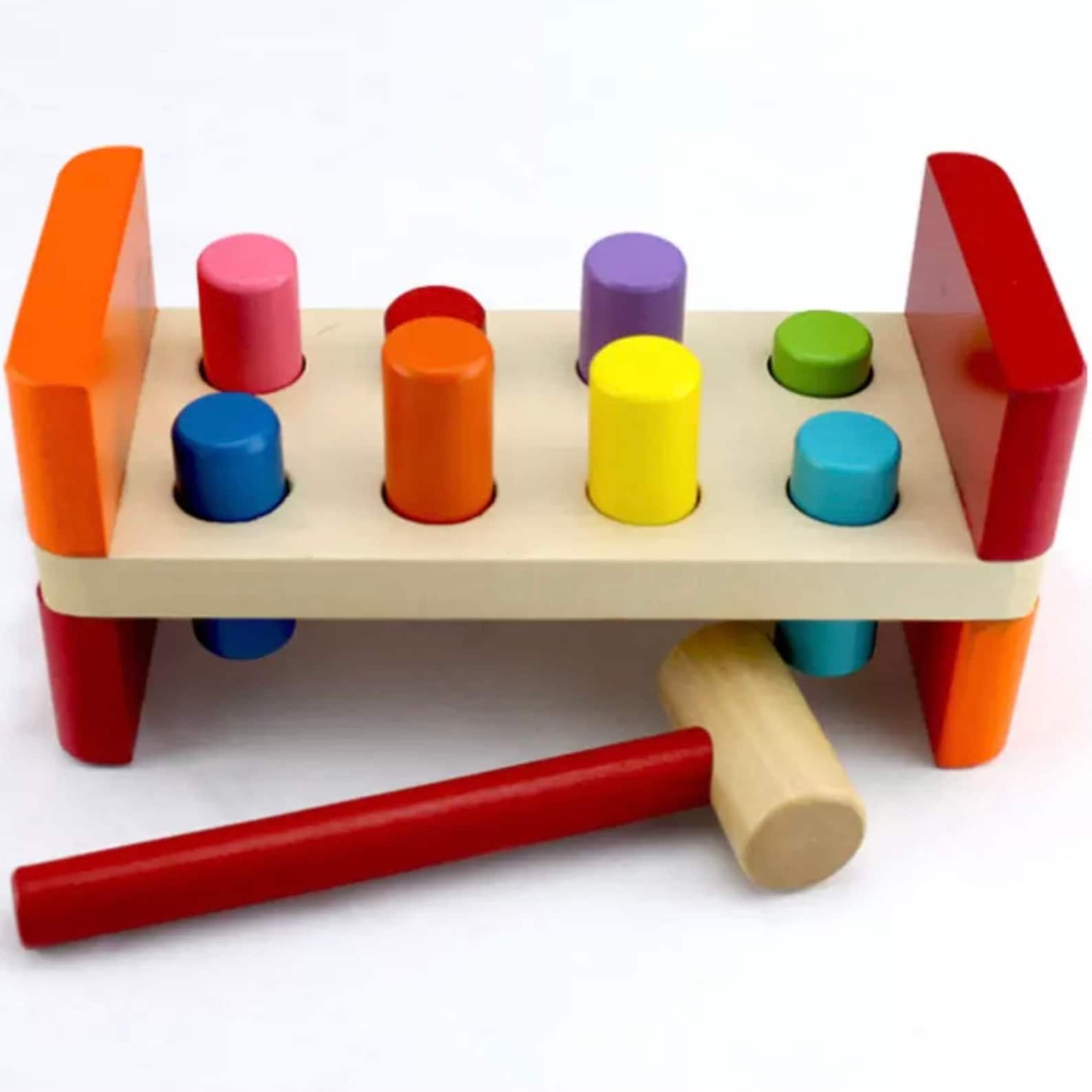 Pounding Toy Bench Peg Toy Hammer and Peg Toy Wooden Toy Etsy