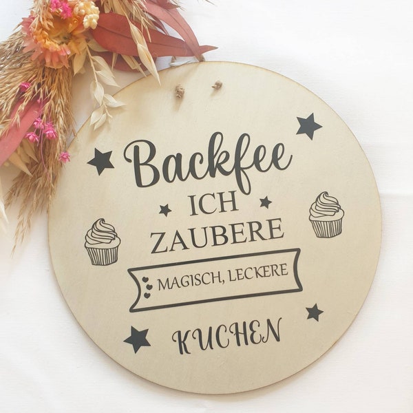 Schild mit Spruch, Schild, Spruch, Geschenk zum Umzug, Geschenk für Freunde, Holzschild, Deko, Dekoschild, Geschenkidee, Türschild,  Backen