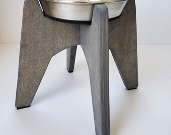 Soporte de madera elevado para comida de perros de raza pequeña con cuenco poco profundo - Ideal para perros de hocico corto o para gatos