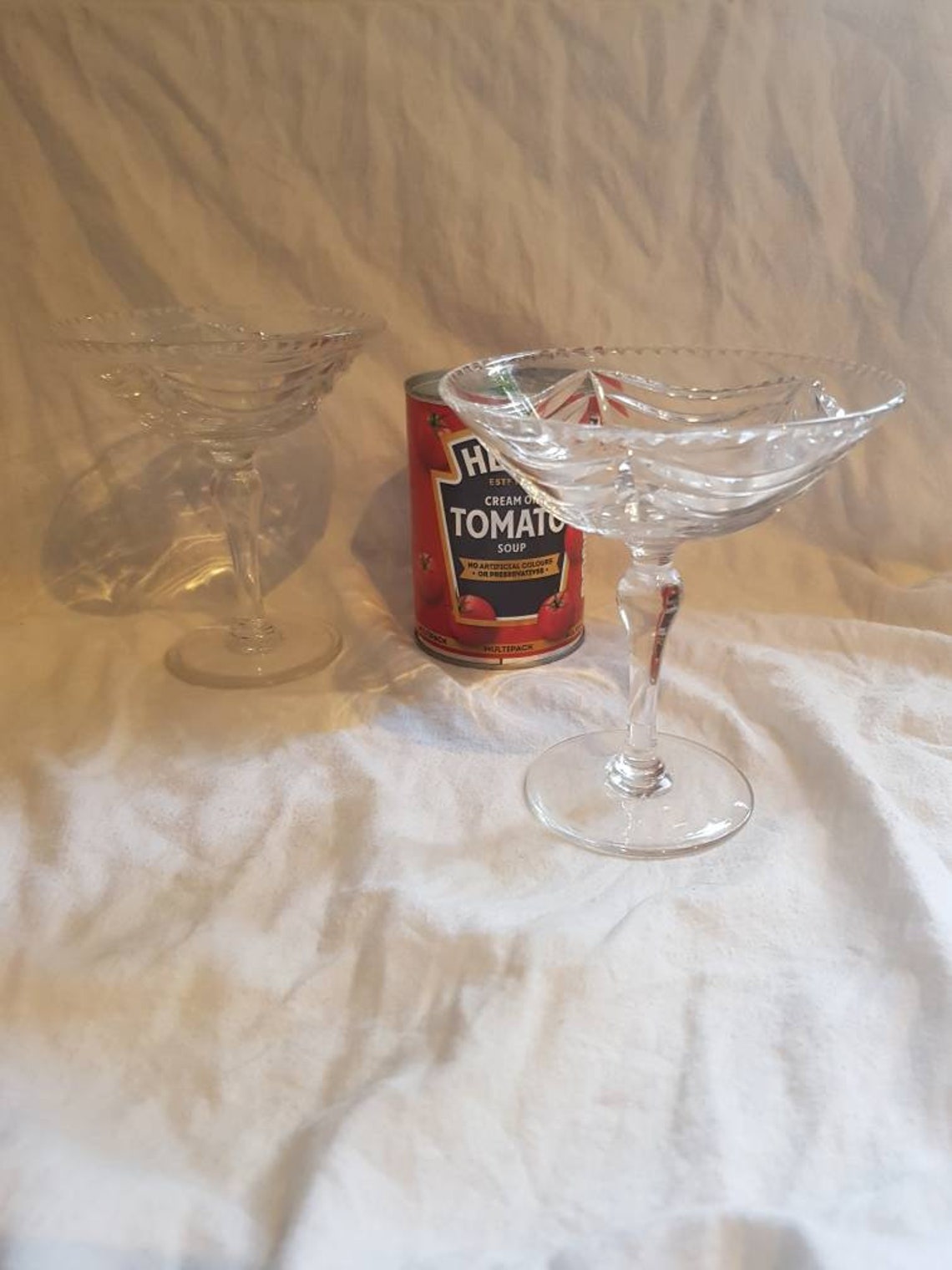 Vintage lead crystal champagne coupes saucers glasses Etsy