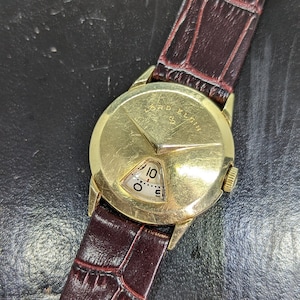 Incredible 1959 Christmas Gift Vintage Lord Elgin Direct Read Chevron Men&#39;s Watch Serviced W/ Warranty!
