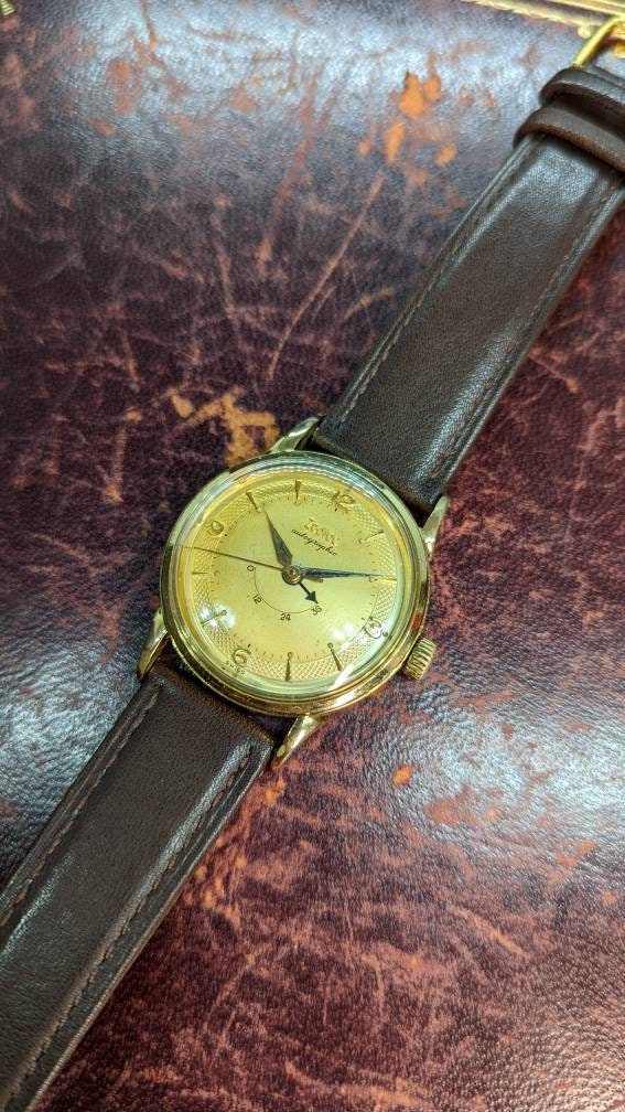 Rare Vintage 1950s Zodiac Autographic Automatic Guilloché Dial