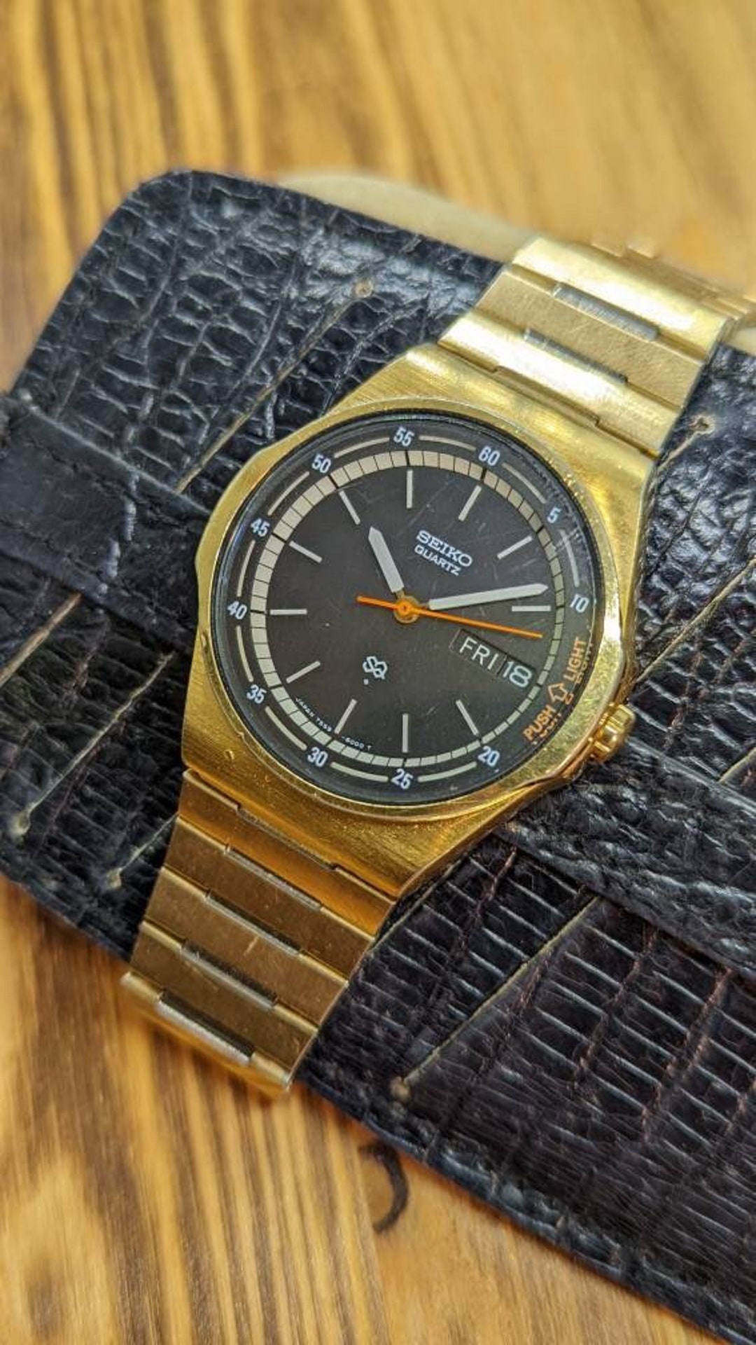 Rare 1989 Seiko SQ 7559-6000 Men's Gold Plated Watch W/ - Etsy