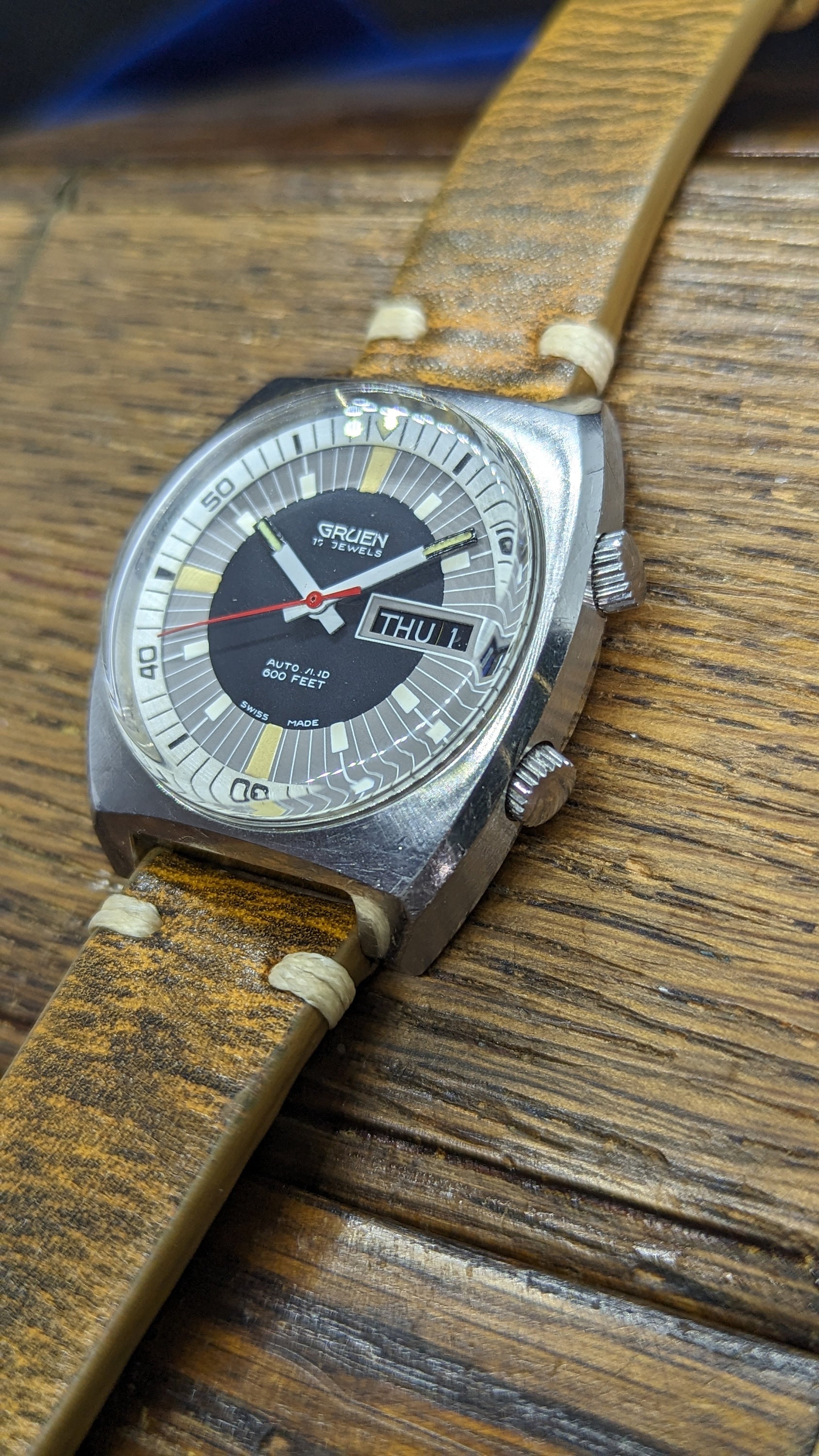 Seltene Vintage Taucheruhr Gruen Compressor fur Herren aus den 1970ern gewartet mit Garantie Etsy