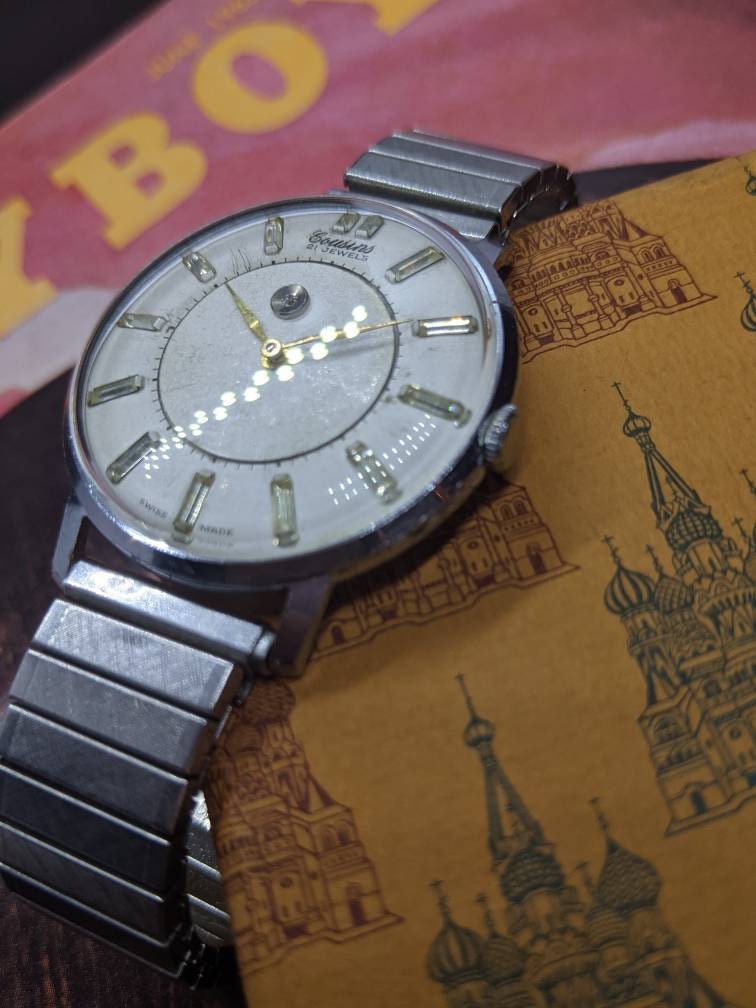 Jumbo Vintage 1960s Mystery Dial 21J Watch by Cousins