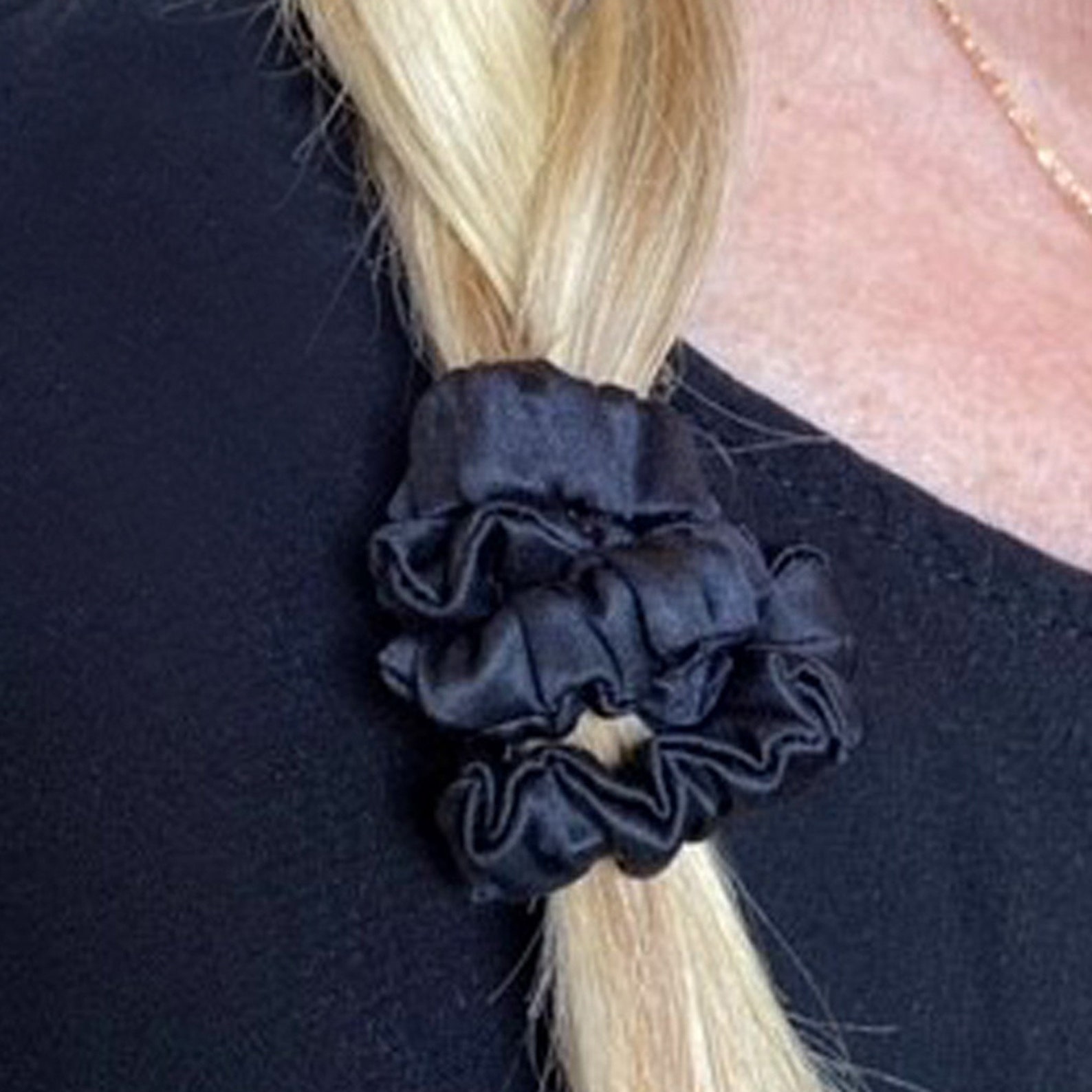 SET OF 3 Silk Scrunchies Small Hair Ties Bobbles Thin Silk Etsy